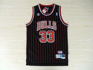 Maillot De Basket Chicago Bulls Scottie Pippen 33 Eyed Engrener Fan Version Noir Rouge